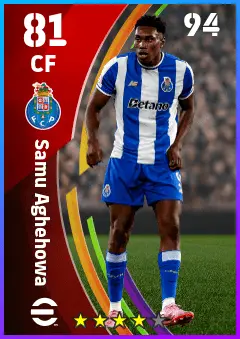 Samu Aghehowa eFootball 2026 player card — 81 OVR CF