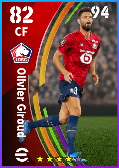 Olivier Giroud eFootball 2026 player card — 82 OVR CF