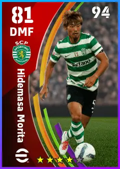 Hidemasa Morita eFootball 2026 player card — 81 OVR DMF