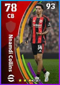 Nnamdi Collins eFootball 2026 player card — 78 OVR CB
