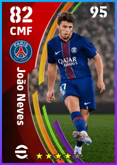 Joao Neves eFootball 2026 player card — 82 OVR CMF