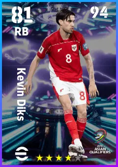 Kevin Diks eFootball 2026 player card — 81 OVR RB