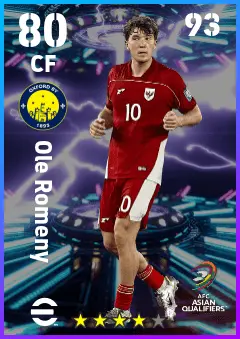 Ole Romeny eFootball 2026 player card — 80 OVR CF