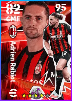 Adrien Rabiot eFootball 2026 player card — 82 OVR CMF