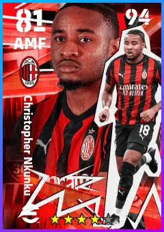 Christopher Nkunku eFootball 2026 player card — 81 OVR AMF