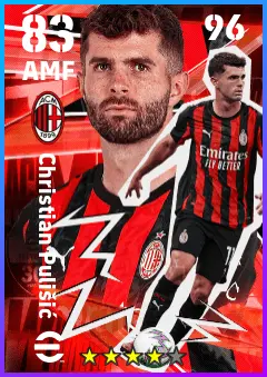 Christian Pulisic eFootball 2026 player card — 83 OVR AMF