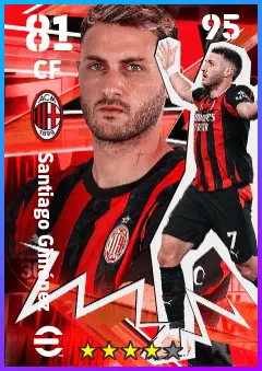 Santiago Gimenez eFootball 2026 player card — 81 OVR CF