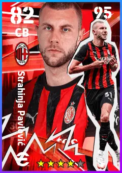 Strahinja Pavlovic eFootball 2026 player card — 82 OVR CB