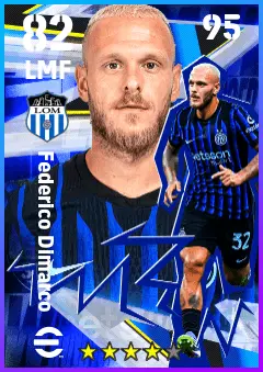 Federico Dimarco eFootball 2026 player card — 82 OVR LMF
