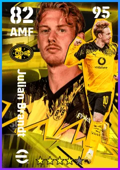 Julian Brandt eFootball 2026 player card — 82 OVR AMF