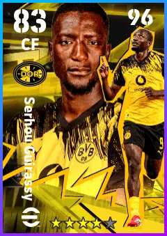 Serhou Guirassy eFootball 2026 player card — 83 OVR CF