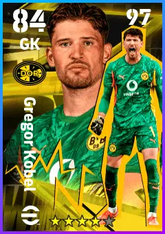 Gregor Kobel eFootball 2026 player card — 84 OVR GK