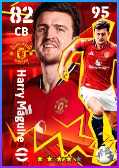 Harry Maguire eFootball 2026 player card — 82 OVR CB