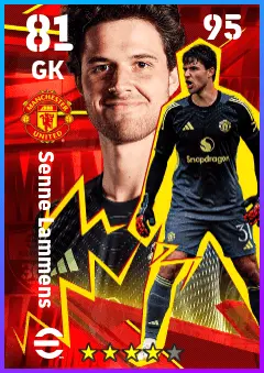 Senne Lammens eFootball 2026 player card — 81 OVR GK