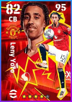 Leny Yoro eFootball 2026 player card — 82 OVR CB