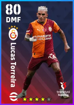 Lucas Torreira eFootball 2026 player card — 80 OVR DMF