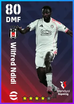 Wilfred Ndidi eFootball 2026 player card — 80 OVR DMF