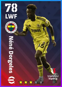Nene Dorgeles eFootball 2026 player card — 78 OVR LWF