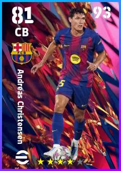 Andreas Christensen eFootball 2026 player card — 81 OVR CB