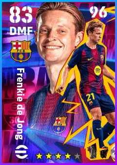 Frenkie de Jong eFootball 2026 player card — 83 OVR DMF