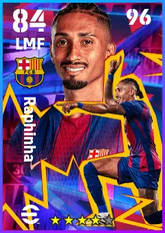 Raphinha eFootball 2026 player card — 84 OVR LMF
