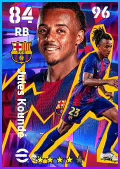 Jules Kounde eFootball 2026 player card — 84 OVR RB