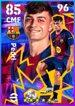 Pedri eFootball 2026 player card — 85 OVR CMF