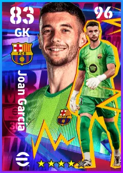 Joan Garcia eFootball 2026 player card — 83 OVR GK