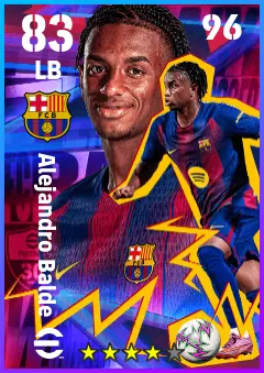Alejandro Balde eFootball 2026 player card — 83 OVR LB