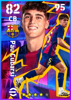 Pau Cubarsi eFootball 2026 player card — 82 OVR CB