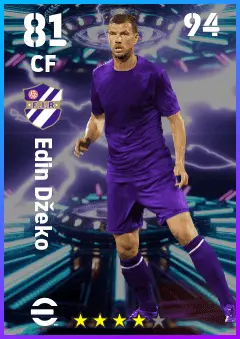 Edin Dzeko eFootball 2026 player card — 81 OVR CF