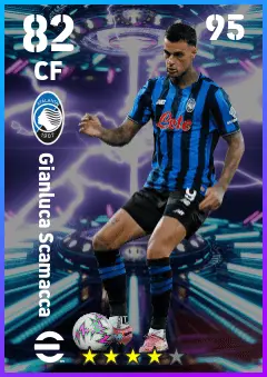Gianluca Scamacca eFootball 2026 player card — 82 OVR CF