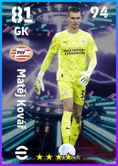 Matej Kovar eFootball 2026 player card — 81 OVR GK