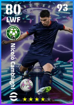 Nicolo Cambiaghi eFootball 2026 player card — 80 OVR LWF