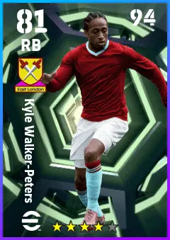 Kyle Walker-Peters eFootball 2026 player card — 81 OVR RB