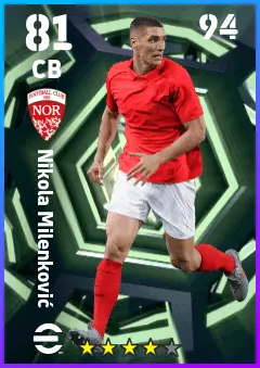 Nikola Milenkovic eFootball 2026 player card — 81 OVR CB