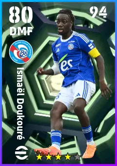 Ismael Doukoure eFootball 2026 player card — 80 OVR DMF