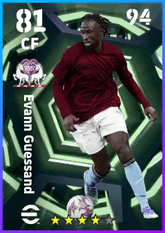 Evann Guessand eFootball 2026 player card — 81 OVR CF