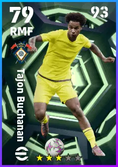 Tajon Buchanan eFootball 2026 player card — 79 OVR RMF