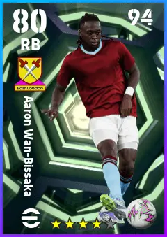 Aaron Wan-Bissaka eFootball 2026 player card — 80 OVR RB