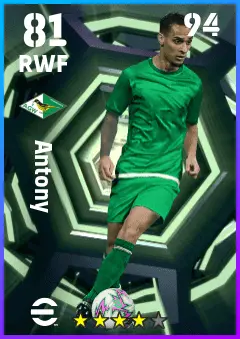 Antony eFootball 2026 player card — 81 OVR RWF