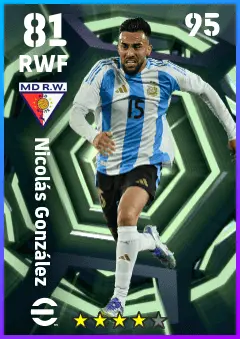 Nicolas Gonzalez eFootball 2026 player card — 81 OVR RWF