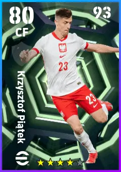 Krzysztof Piatek eFootball 2026 player card — 80 OVR CF