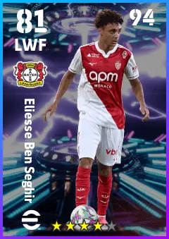 Eliesse Ben Seghir eFootball 2026 player card — 81 OVR LWF