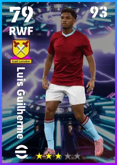 Luis Guilherme eFootball 2026 player card — 79 OVR RWF