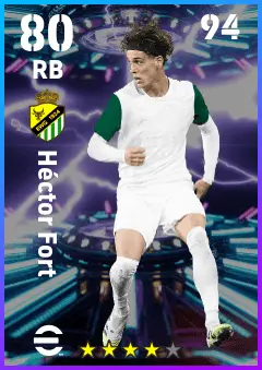 Hector Fort eFootball 2026 player card — 80 OVR RB
