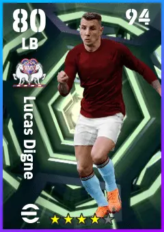 Lucas Digne eFootball 2026 player card — 80 OVR LB
