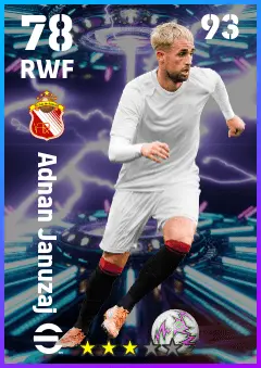 Adnan Januzaj eFootball 2026 player card — 78 OVR RWF