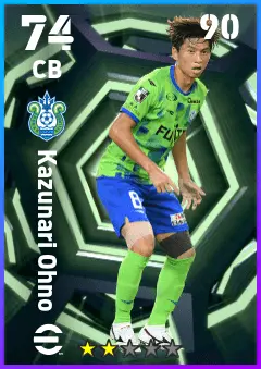 Kazunari Ohno eFootball 2026 player card — 74 OVR CB