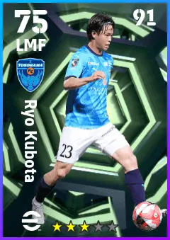 Ryo Kubota eFootball 2026 player card — 75 OVR LMF